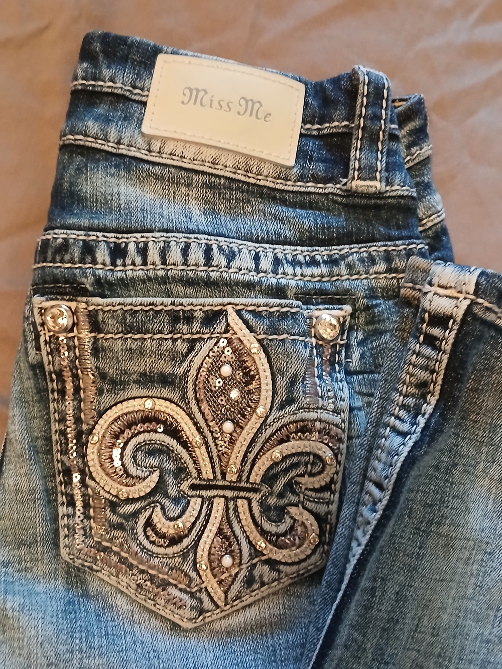Miss Me Mid-Rise Bootcut Stretch Jeans Size 25 E9180B2L M819 Long 34" Inseam